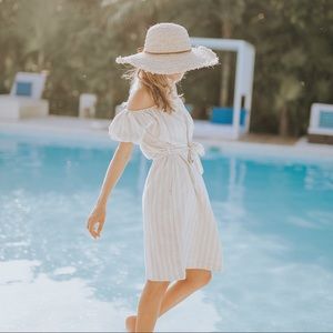 Albion Sailor Strip Ivory Blue Striped Dress